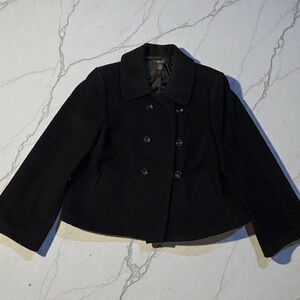 Style & Co. Women's Black Double-Breasted Pea Coat